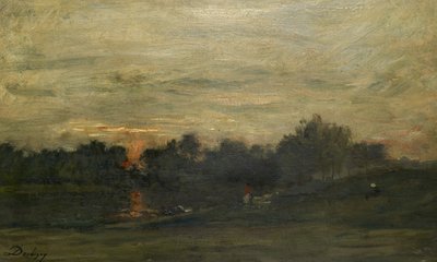 Landschaft: Sonnenuntergang von Charles Francois Daubigny